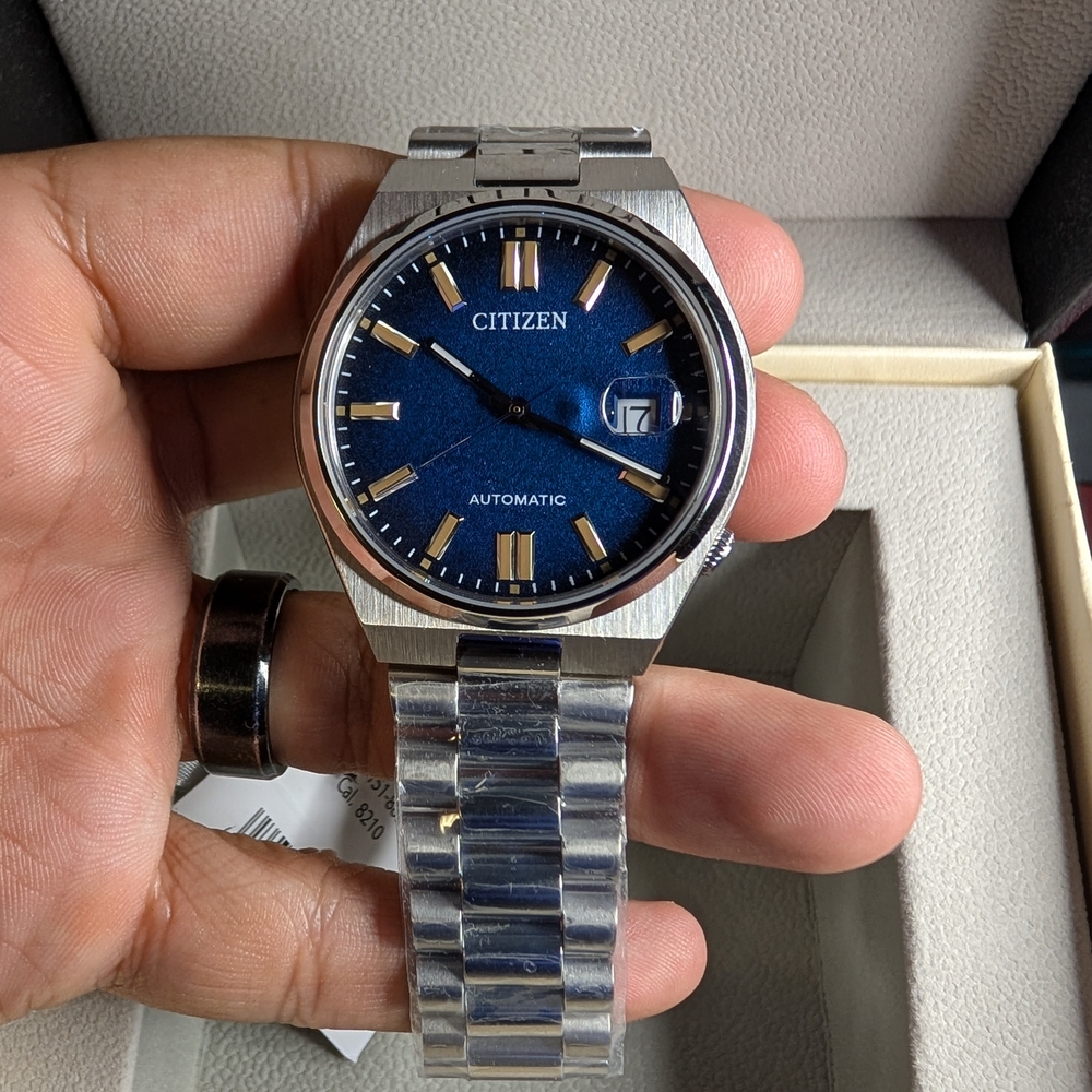 Citizen Silver Watch with Deep Blue Dial